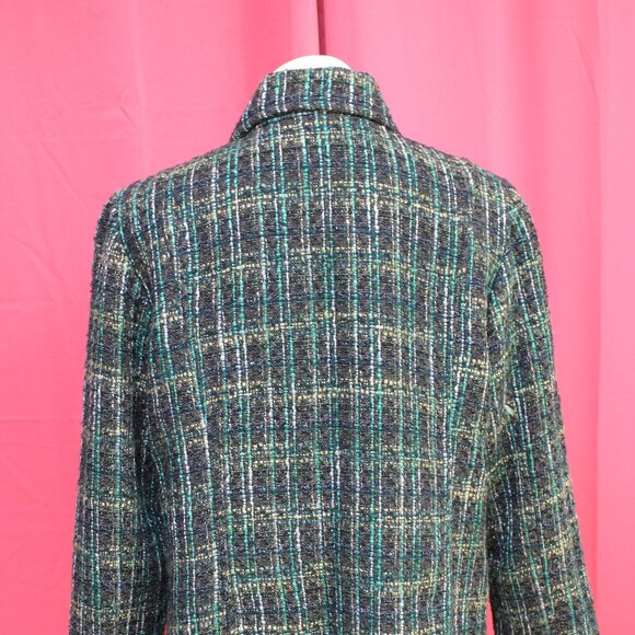 #565B Chico's Cool-Toned Plaid Dress Jacket Size 3 (16) - Picture 5 of 11
